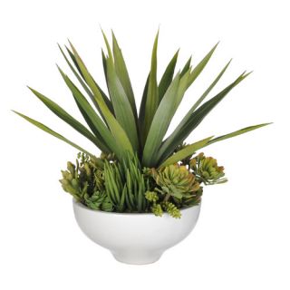 House of Silk Flowers Artificial Bromeliad Bowl Desktop Plant in