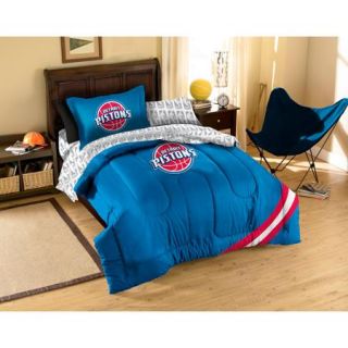 NBA Applique Bedding Comforter Set with Sheets, Pistons