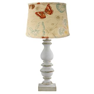 Somette Bishop Rub through White Butterfly 31 inch Table Lamp