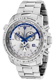 World Timer Chronograph Stainless Steel Silver Tone Dial SS