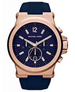 Michael Kors Mens Chronograph Dylan Navy Silicone Strap Watch 48mm