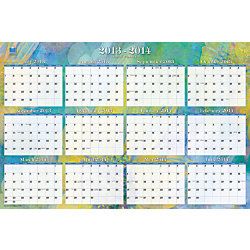 Blue Sky AcademicAnnual ErasableReversible Wall Planner 36 x 24  Reflections July 2013 June 2014January December 2014