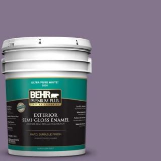 BEHR Premium Plus 5 gal. #S100 5 Purple Potion Semi Gloss Enamel Exterior Paint 540005