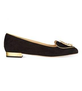 CHARLOTTE OLYMPIA   Eclipse suede flats