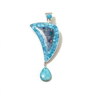 Jay King Micro Opal and Turquoise Doublet Sterling Silver Pendant   7692196