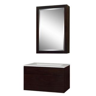 Modesta Walnut 24 Single Bathroom Vanity Set with Integrated Sink by