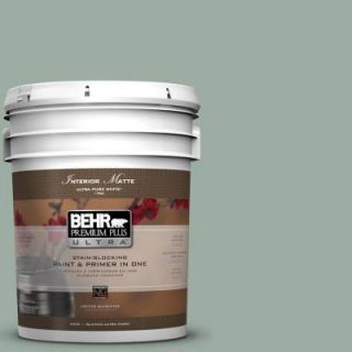 BEHR Premium Plus Ultra 5 gal. #N420 3 Misty Moss Matte Interior Paint 175405