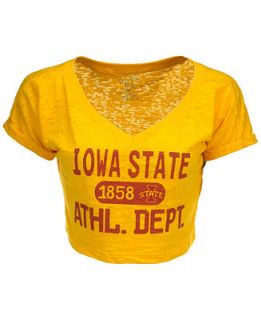 Blue 84 Womens Iowa State Cyclones Safe Burnout Cropped Top   Sports