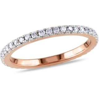 Miabella 1/2 Carat T.W. Diamond 14kt Pink Gold Eternity Ring