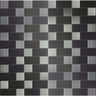 Instant Mosaic 12 in. x 12 in. x 6 mm Peel and Stick Brushed Stainless Metal Wall Tile EKB 03 110