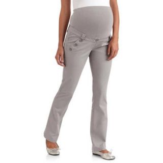 Planet Motherhood Full Panel Woven Maternity Pants with Button Front Curved Pockets