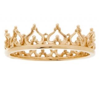 14K Gold Polished Queens Crown Ring —