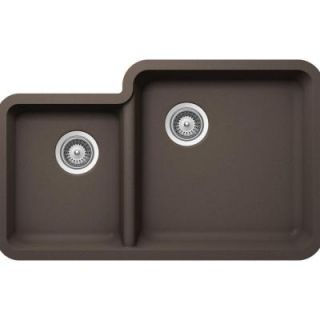 SCHOCK SOLIDO Undermount Composite 33 in. 0 Hole 70/30 Double Bowl Kitchen Sink in Mocha SOLN175U063