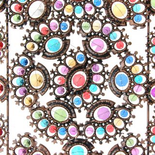 67.75 x 46.5 Tall Winter and Spring Jeweled 3 Panel Room Divider by