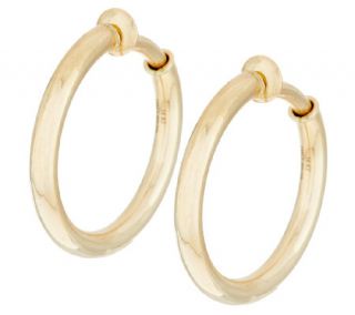 Vicenza Gold 1 Polished Non Pierced Round Tube Hoop Earrings, 14K —