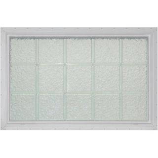 Pittsburgh Corning LightWise Icescapes White Vinyl New Construction Glass Block Window (Rough Opening: 64.3125 in x 25.375 in; Actual: 63.3125 in x 24.375 in)