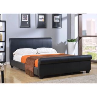 Abbyson Living Concord Black Bonded Leather Platform Bed