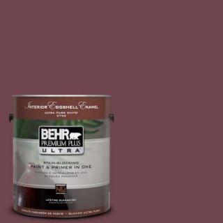 BEHR Premium Plus Ultra 1 Gal. #PPU1 14 Formal Maroon Eggshell Enamel Interior Paint 275301