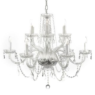 Venetian Style All Crystal 12 Light Chandelier with Austrian Crystal