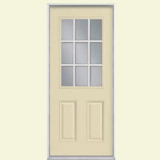 Masonite 36 in. x 80 in. 9 Lite Painted Smooth Fiberglass Prehung Front Door with No Brickmold 44046