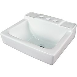 Somette Ceramic 14.5 inch Corner White Wallmount Sink