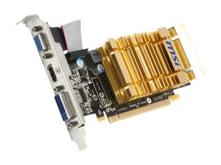 MSI Radeon HD 4550 DirectX 10.1 R4550 MD1GH 1GB 64 Bit GDDR3 PCI Express 2.0 x16 HDCP Ready CrossFireX Support Low Profile Ready Video Card