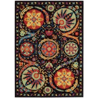 Nourison Suzani Black 5 ft. 3 in. x 7 ft. 5 in. Area Rug 139832