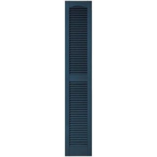 Builders Edge 12 in. x 67 in. Louvered Vinyl Exterior Shutters Pair in #036 Classic Blue 010120067036