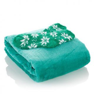 Soft & Cozy Plush Throw and Sock Set   7769550
