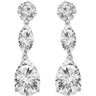 Her Special Day Jewelry CZ Sterling Silver Earrings