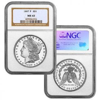 1887 P Morgan Silver Dollar Coin   MS63 NGC