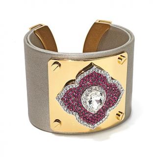 Joan Boyce "Cuffed in Confidence" Leather Like Embellished Cuff Bracelet   7995770