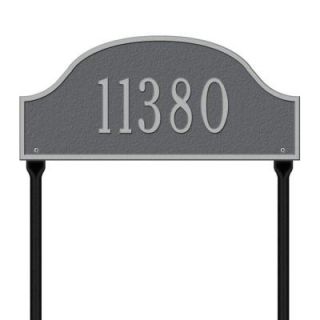 Whitehall Products Admiral Standard Arch Pewter/Silver Lawn One Line Address Plaque 1240PS