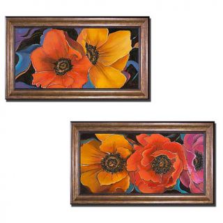"Exotic Flowers" Series by Patricia Pinto Framed Canvas Art   Set of 2   7805873