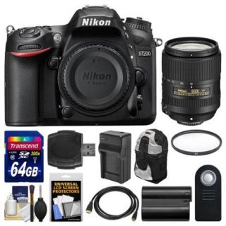 Nikon D7200 Wi Fi Digital SLR Camera Body with 18 300mm VR Lens + 64GB Card + Backpack + Battery/Charger + Kit