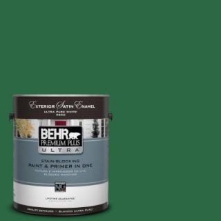 BEHR Premium Plus Ultra 1 gal. #S H 460 Chopped Chive Satin Enamel Exterior Paint 985301