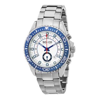 SO&CO New York Mens Yacht Club Quartz Stainless Steel Bracelet Watch