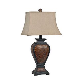 Crestview Tooled 32.25 H Table Lamp with Bell Shade
