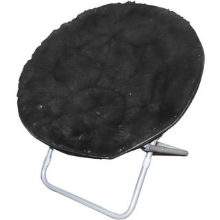 Fur Saucer Chair, Black