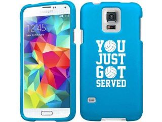 Samsung Galaxy S5 Snap On 2 Piece Rubber Hard Case Cover You Just Got Served Volleyball (Light Blue)