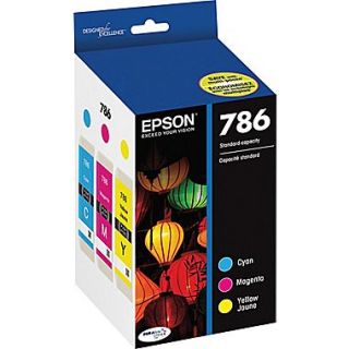 Epson DURABrite Ultra 786 C/M/Y Color Ink Cartridges (T786520 S), Combo 3/Pack