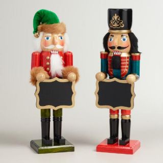 Traditional Nutcrackers with Chalkboard,  Set of 2