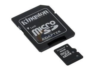 Kingston 4GB microSDHC Flash Card Model SDC4/4GBKR