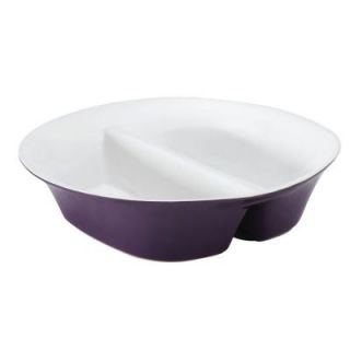 Rachael Ray Dinnerware Round and Square 12 in. Stoneware Divided Dish, Purple 58781
