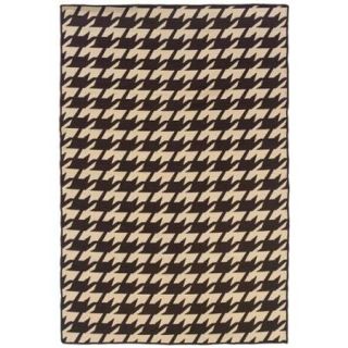 Oh! Home Foundation Brown/ Beige Houndstooth Reversible Wool Rug (5' x 8')