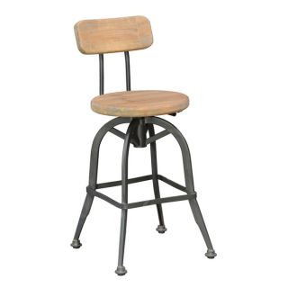 Buster 24 inch Iron and Pine Counter Stool