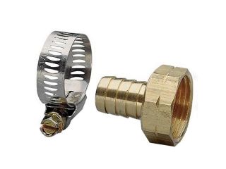 Nelson 50454 3/4" Machined Brass Female Coupler with Worm Gear Clamp