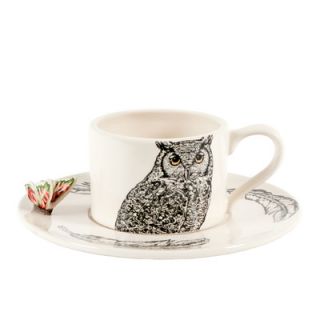 Owl Teacup and Saucer by Edie Rose