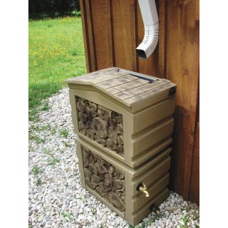 Home Gardener Log Pile Rain Barrel — 65-Gallon Capacity, Model# 5557-000100-5400