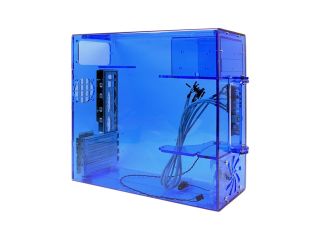 POWMAX MATXARC 1 Blue Clear Acrylic MicroATX Mid Tower Computer Case
